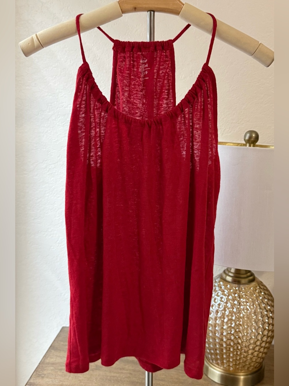 Old Navy Red Spaghetti Strap Linen-Feel Camisole Tank Top- Size XS